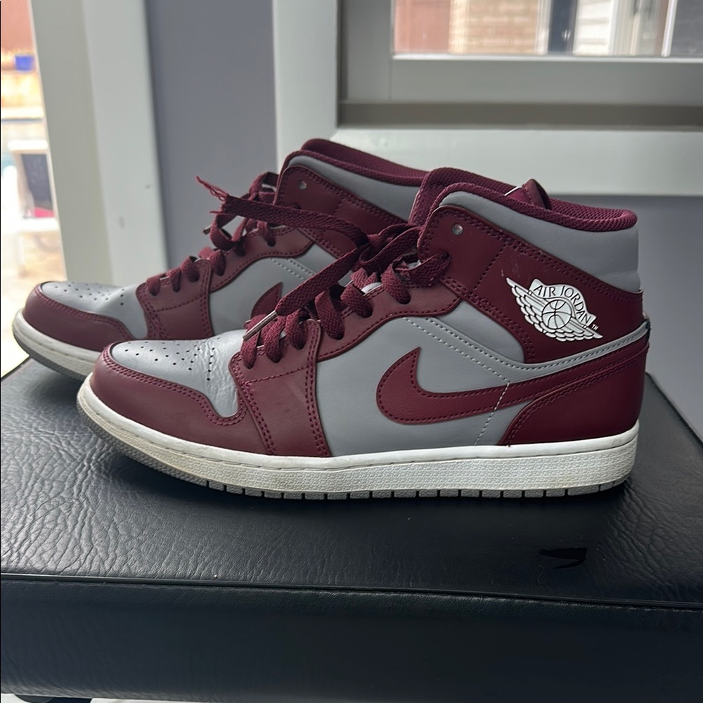 Nike Air Jordan Maroon and Gray Sneakers